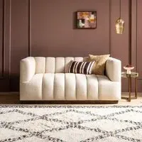 Sloane Fluted 2-Seater Sofa - Natural, Boucle