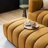 Sloane Fluted Ottoman - Mustard, Boucle