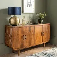 Sonia Marble Sideboard - Emerald Green, Wood