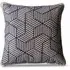 Square Scatter Cushion with Embroidered Stripes - Blue