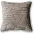 Square Scatter Cushion with Embroidered Stripes - Grey