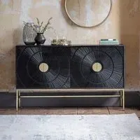 Starburst Sideboard - Black, Mango Wood