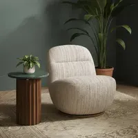 Susie Swivel Chair - Ecru, Textured Weave