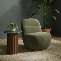 Susie Swivel Chair - Green, Velvet