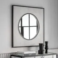 Tate Square Wall Mirror - White, Wood