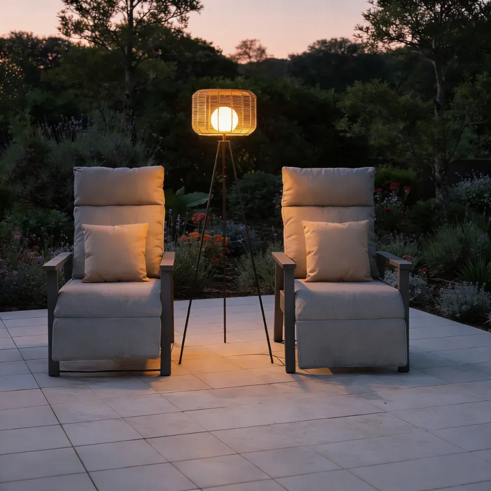 Toscana Rattan Floor Lamp Rechargeable - Black product