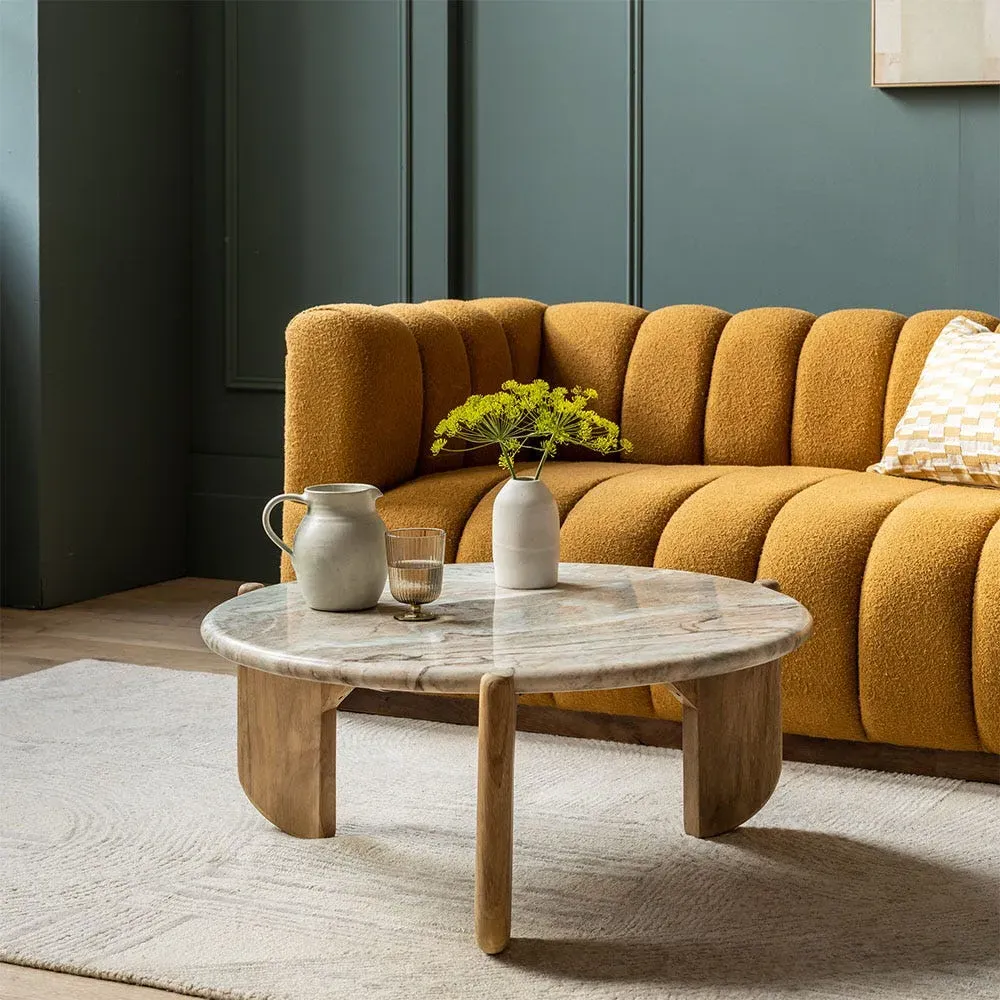 Trento Round Coffee Table - Brown, Marble image