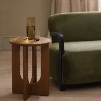 Umi Round Side Table - Bourbon Oak