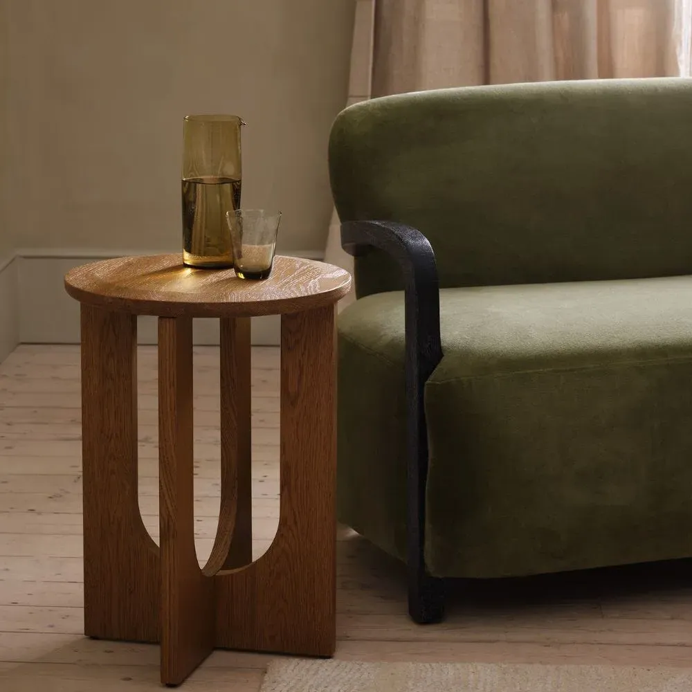 Umi Round Side Table - Bourbon Oak image