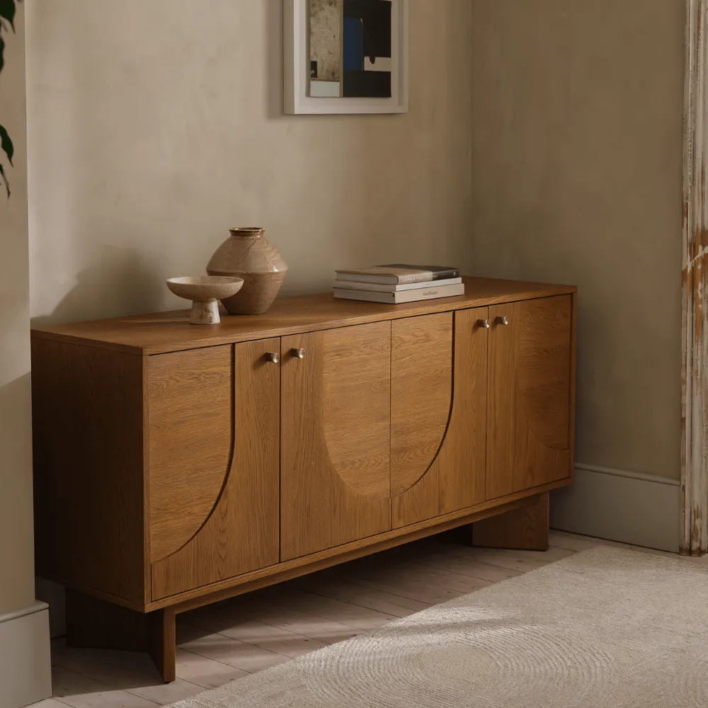 Umi Sideboard with Storage - Bourbon, Natural Oak image