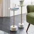 Union Side Tables Set - White Marble, Brass