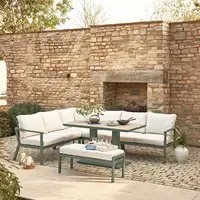 Valentina Corner Lounge Dining Set with Adjustable Table - Beige