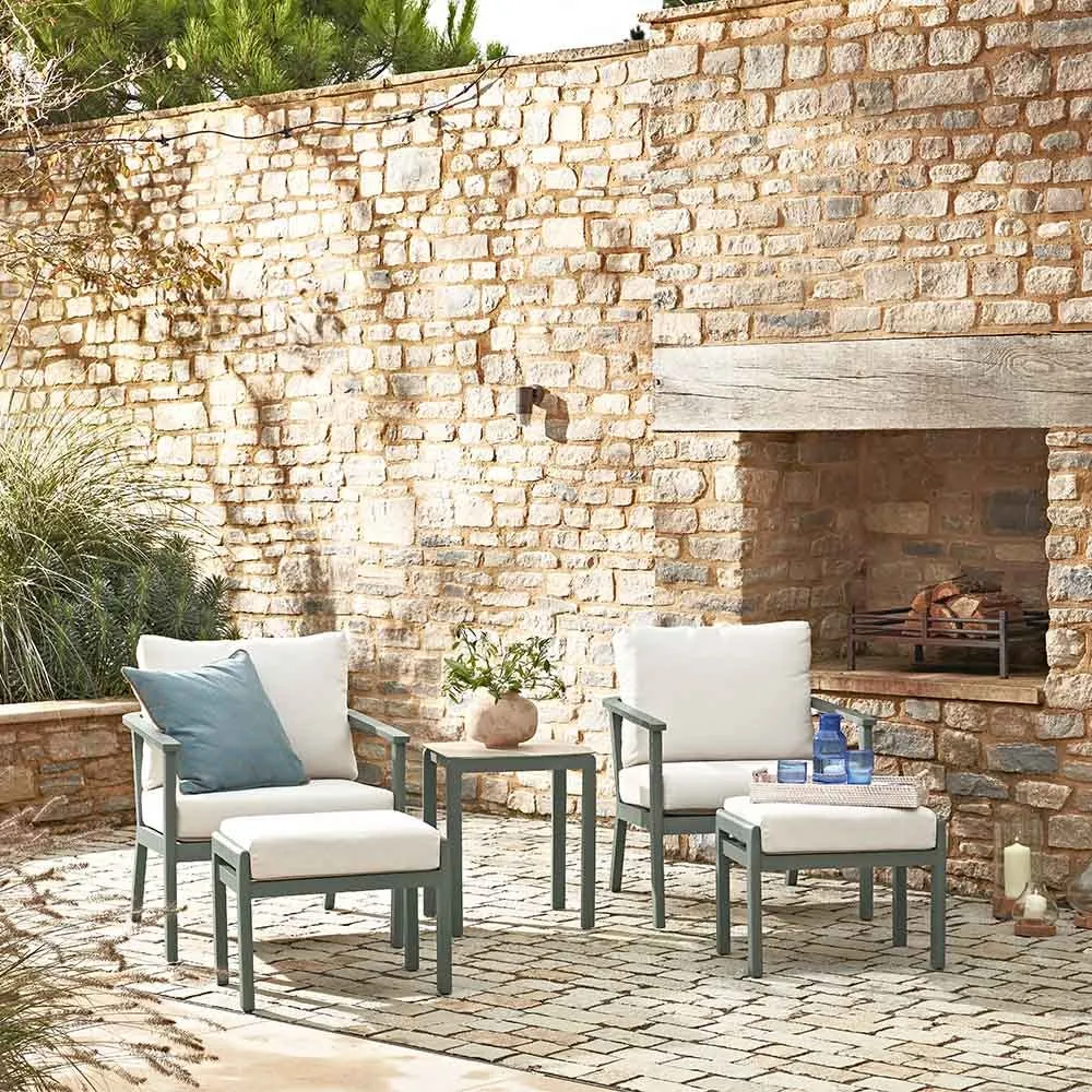 Valentina Duo Set with Armchairs and Footstools - Beige image