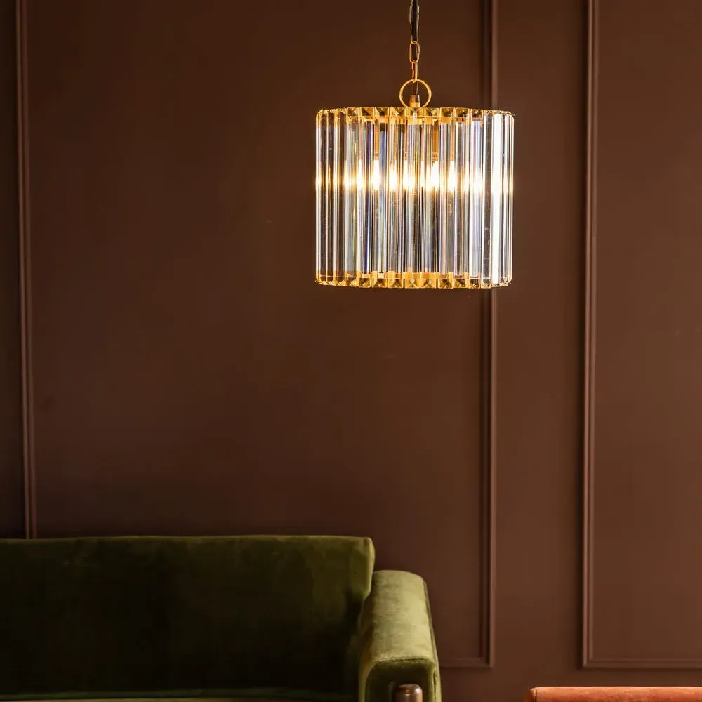 Verona Round Crystal Chandelier - Brass image