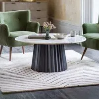 Westbourne Round Coffee Table - Black, Marble