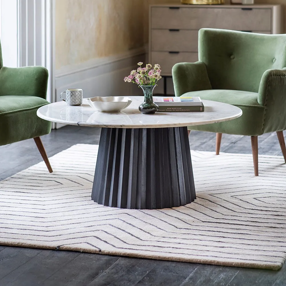 Westbourne Round Coffee Table - Black, Marble image