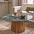 Westbourne Round Coffee Table - Green, Marble