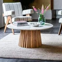 Westbourne Round Coffee Table - Natural, Marble