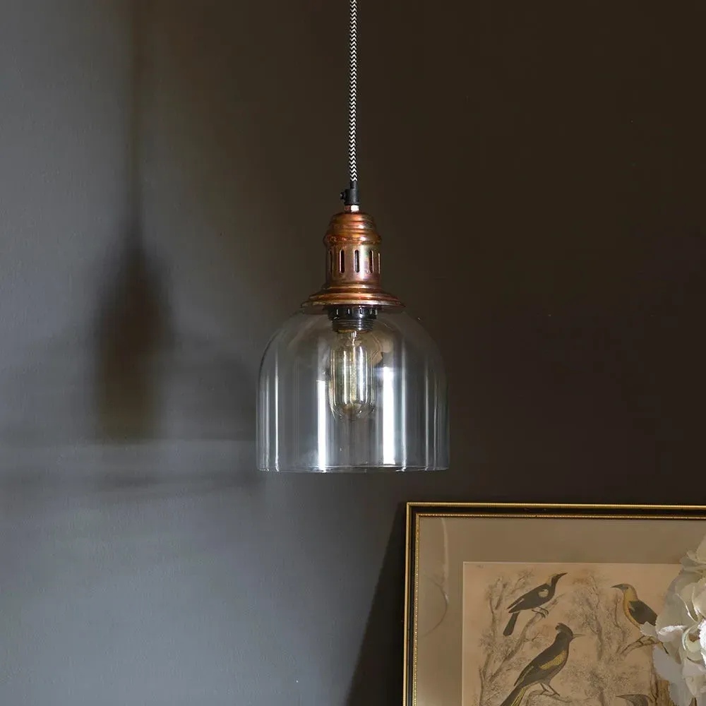 Whitechapel Ceiling Pendant - Burnished Copper, Glass image
