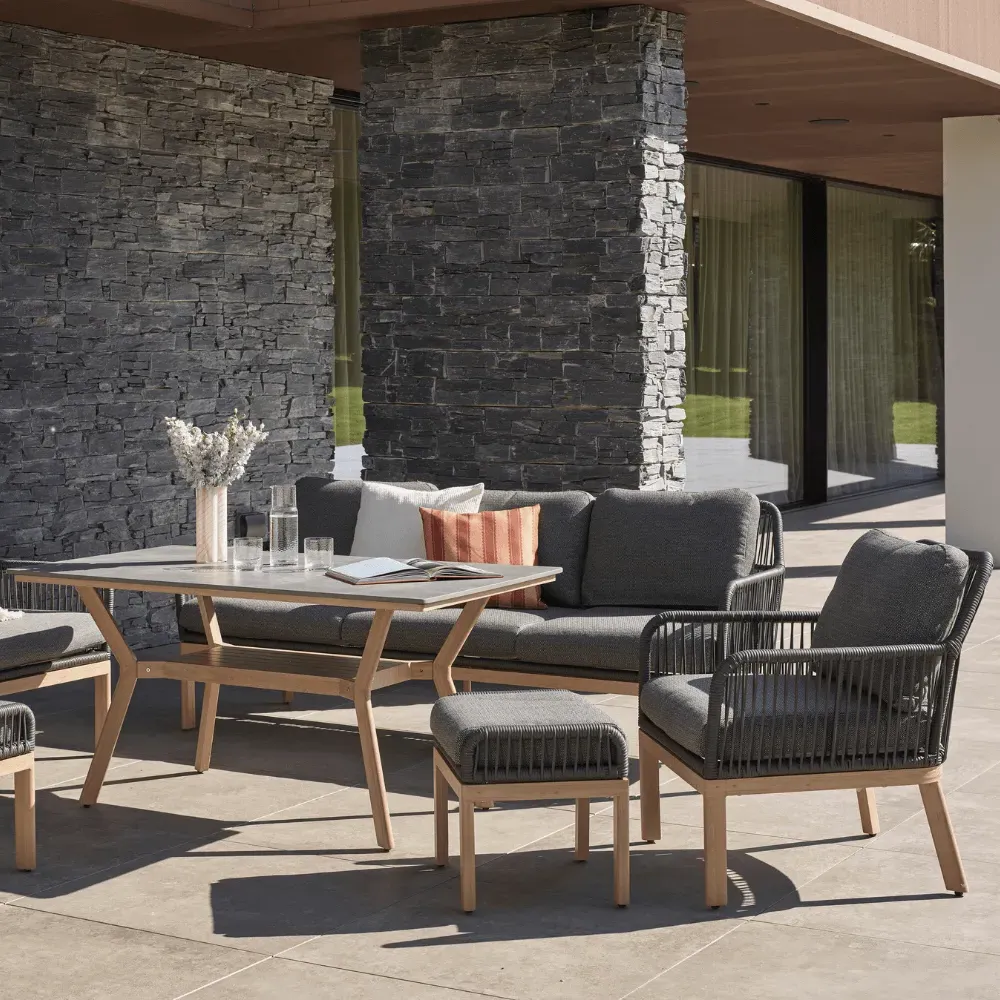 Zara 7-Piece Lounge Dining Set - Grey, Aluminium product