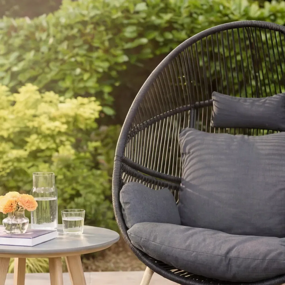 Zara Cocoon Chair - Grey, EverRope alternate view