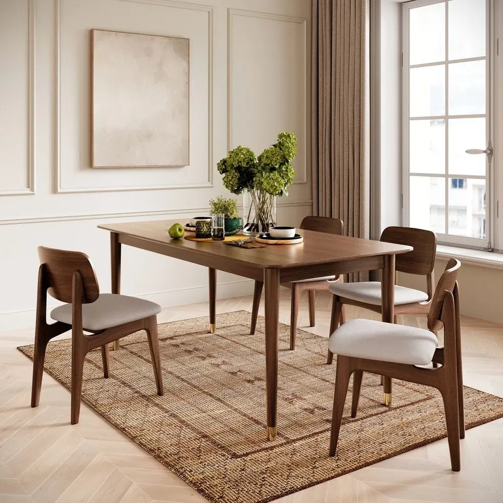 Byron & Murray Extendable Dining Set with 4 Chairs - Walnut by Atkin and Thyme