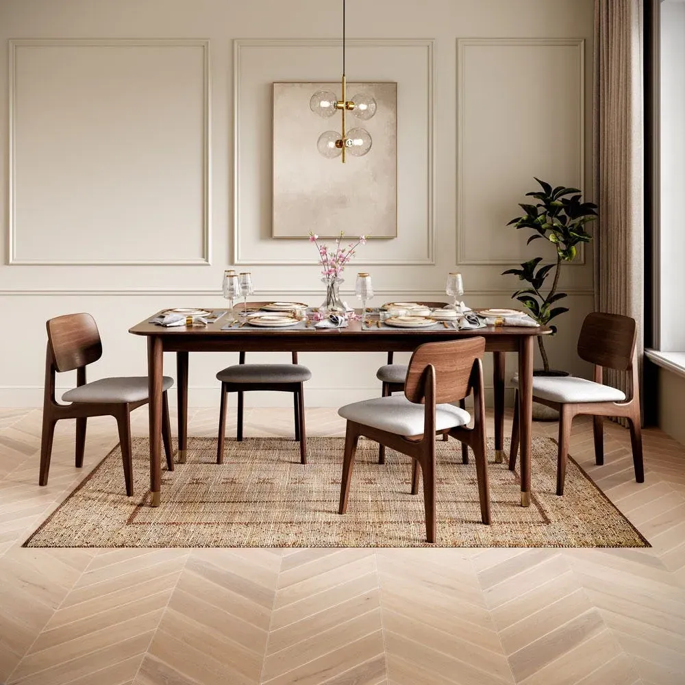Byron & Murray Extendable Dining Set with 6 Chairs - Walnut by Atkin and Thyme