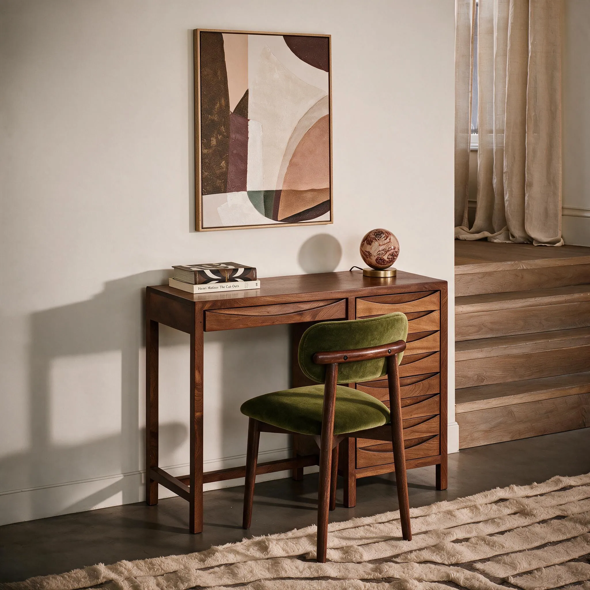 Etta Study Desk with Storage - Mango Wood by Atkin and Thyme