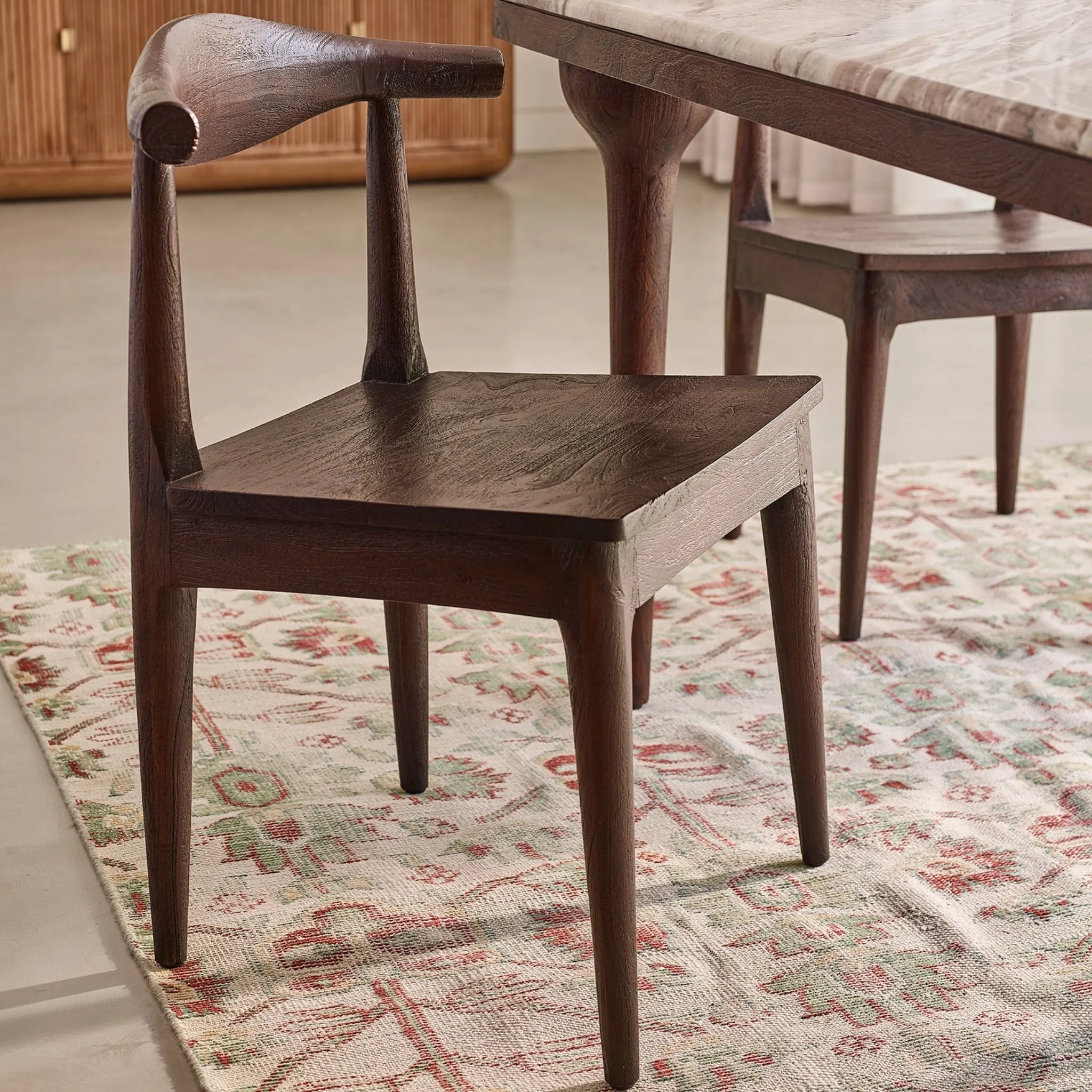 Hiro Pair of Dining Chairs - Vintage Brown, Acacia Wood by Atkin and Thyme