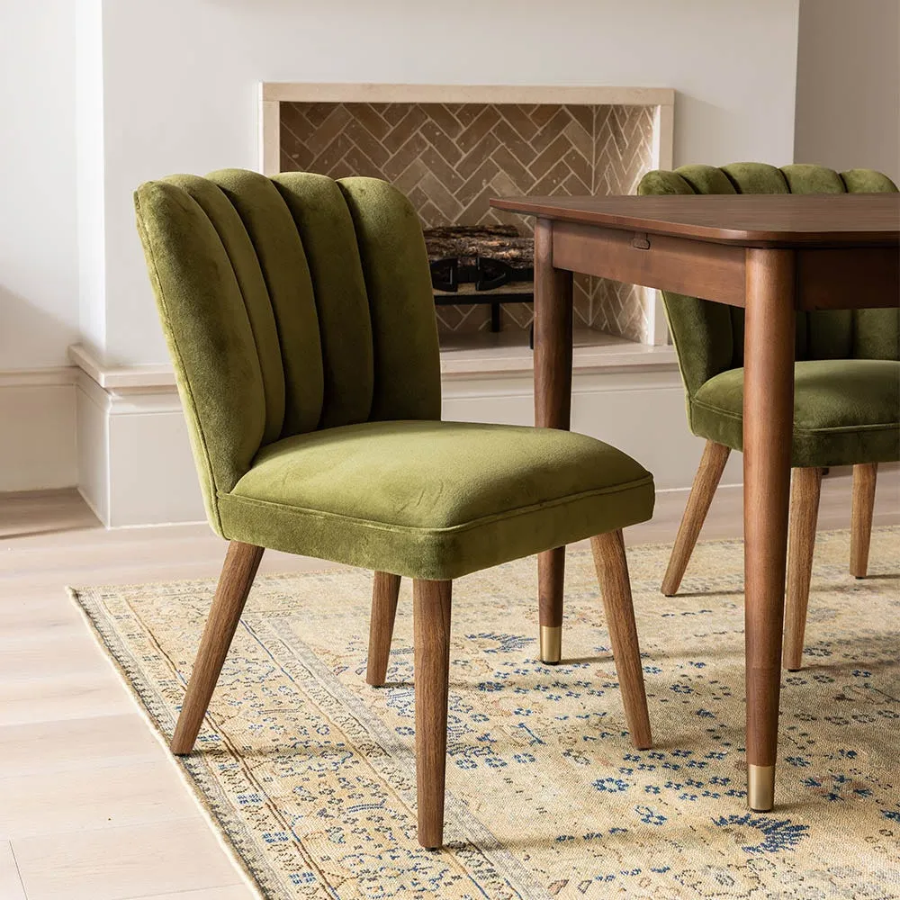Joyce Dining Chair - Deep Green, Velvet by Atkin and Thyme