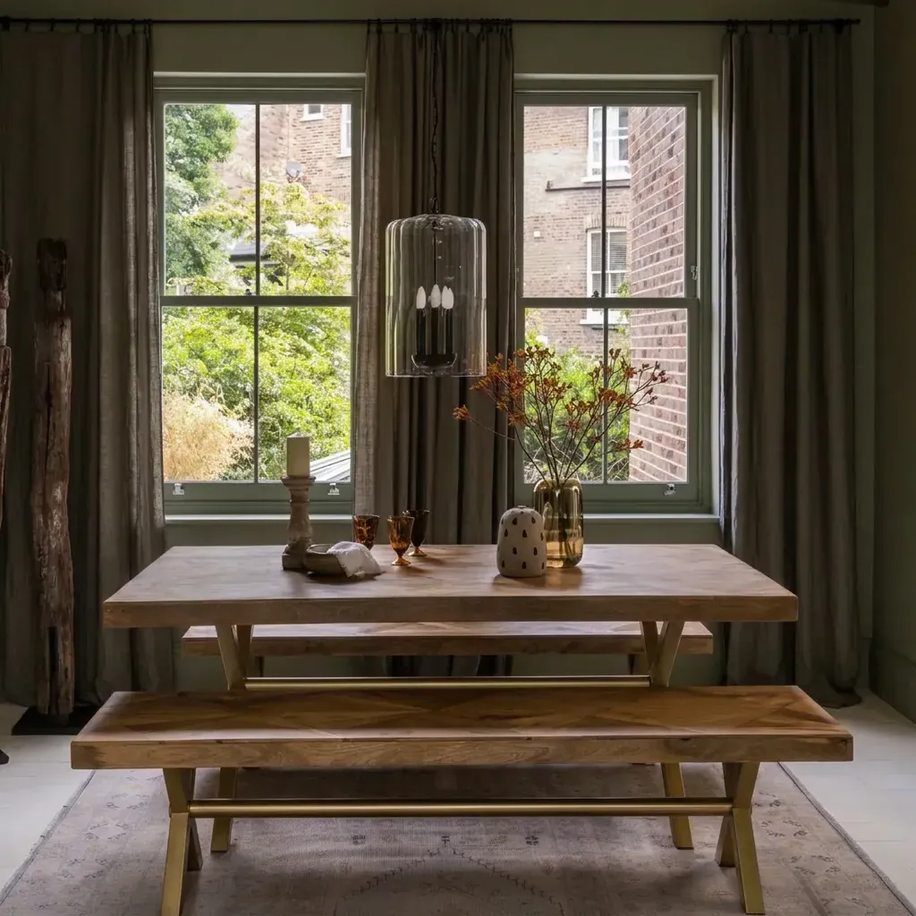 Reeves Large Dining Table and 2 Bench Set - Mango Wood by Atkin and Thyme
