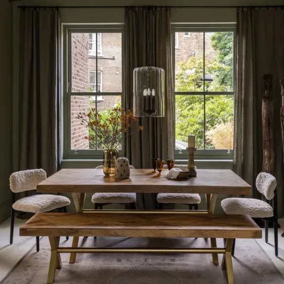 Reeves Large Dining Table, Bench and 5 Layla Chairs by Atkin and Thyme