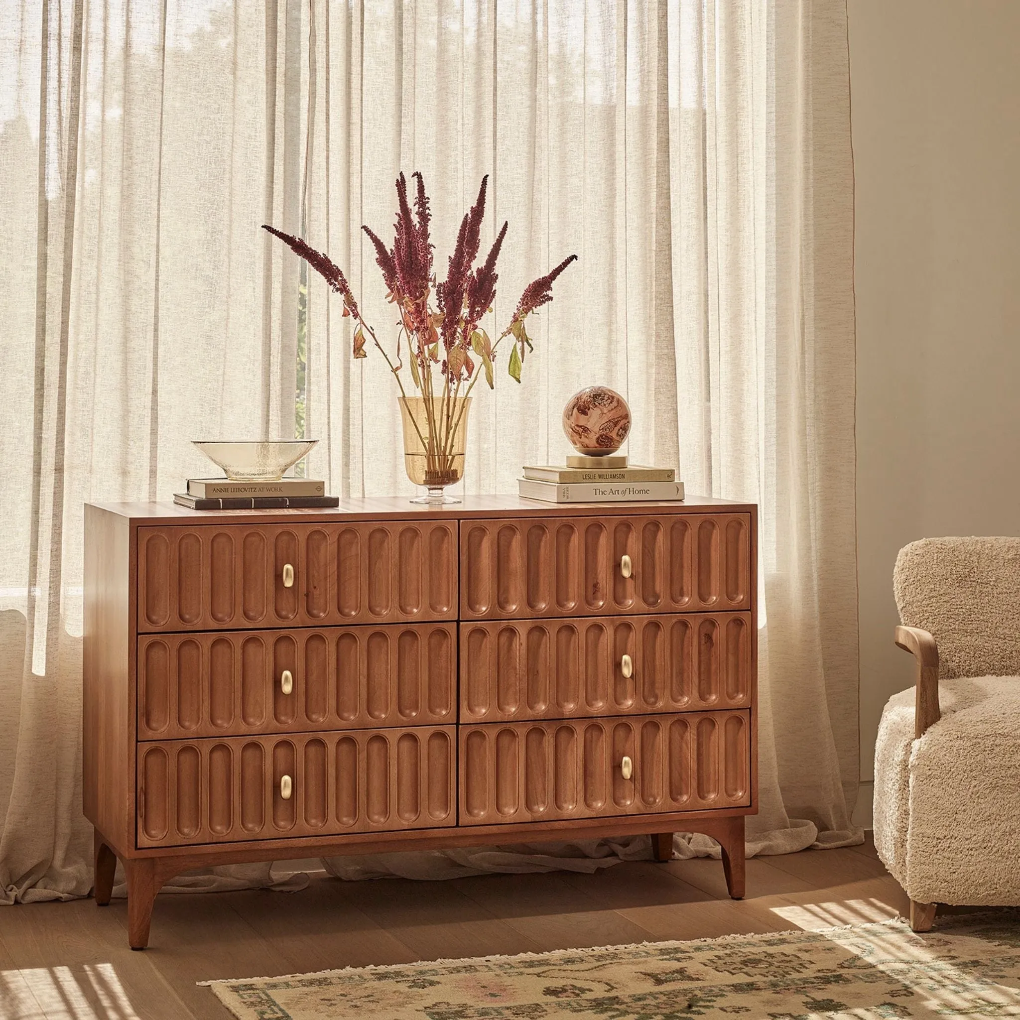 Sheridan 6-Drawer Chest of Drawers - Mango Wood by Atkin and Thyme