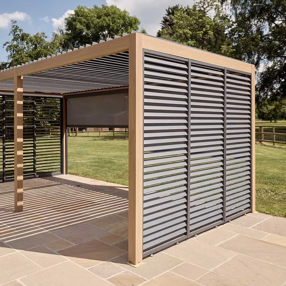 Savannah 3M Fixed Slatted Side Wall - Aluminium by Atkin and Thyme