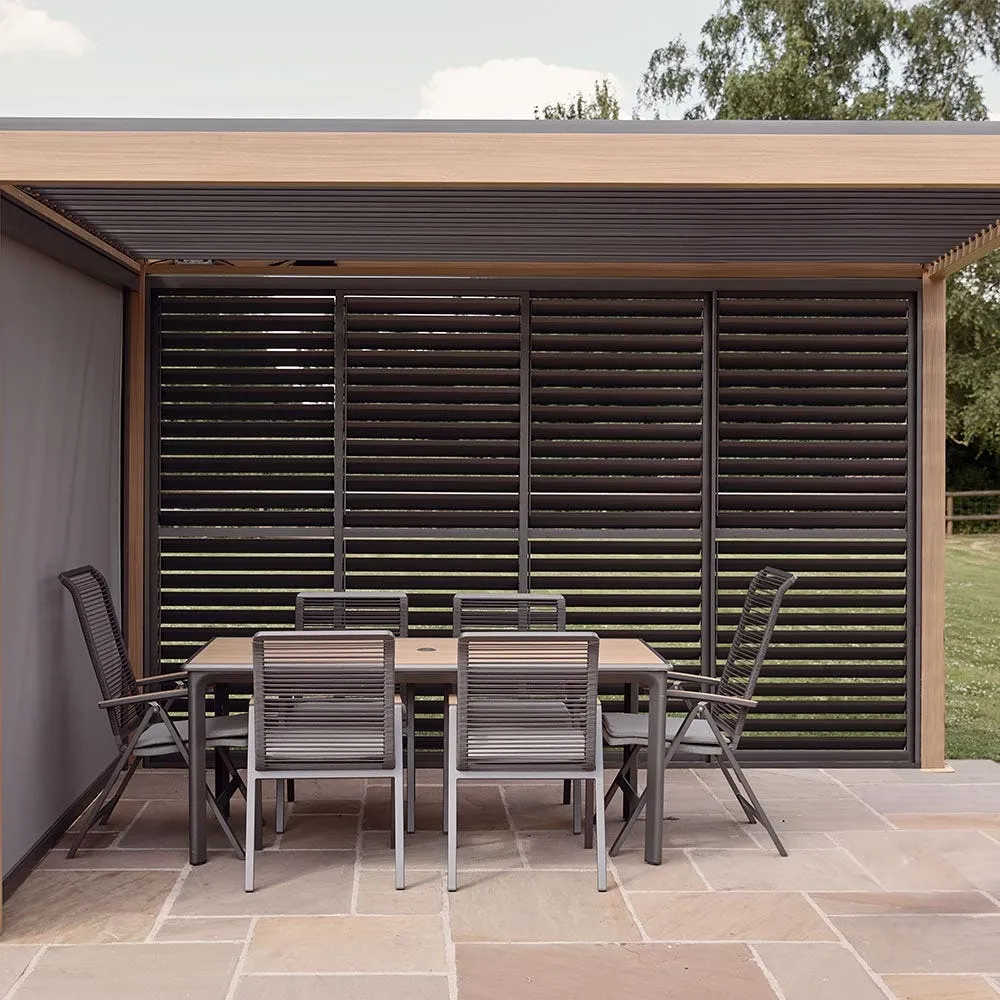 Savannah 4M Fixed Slatted Side Wall - Aluminium by Atkin and Thyme