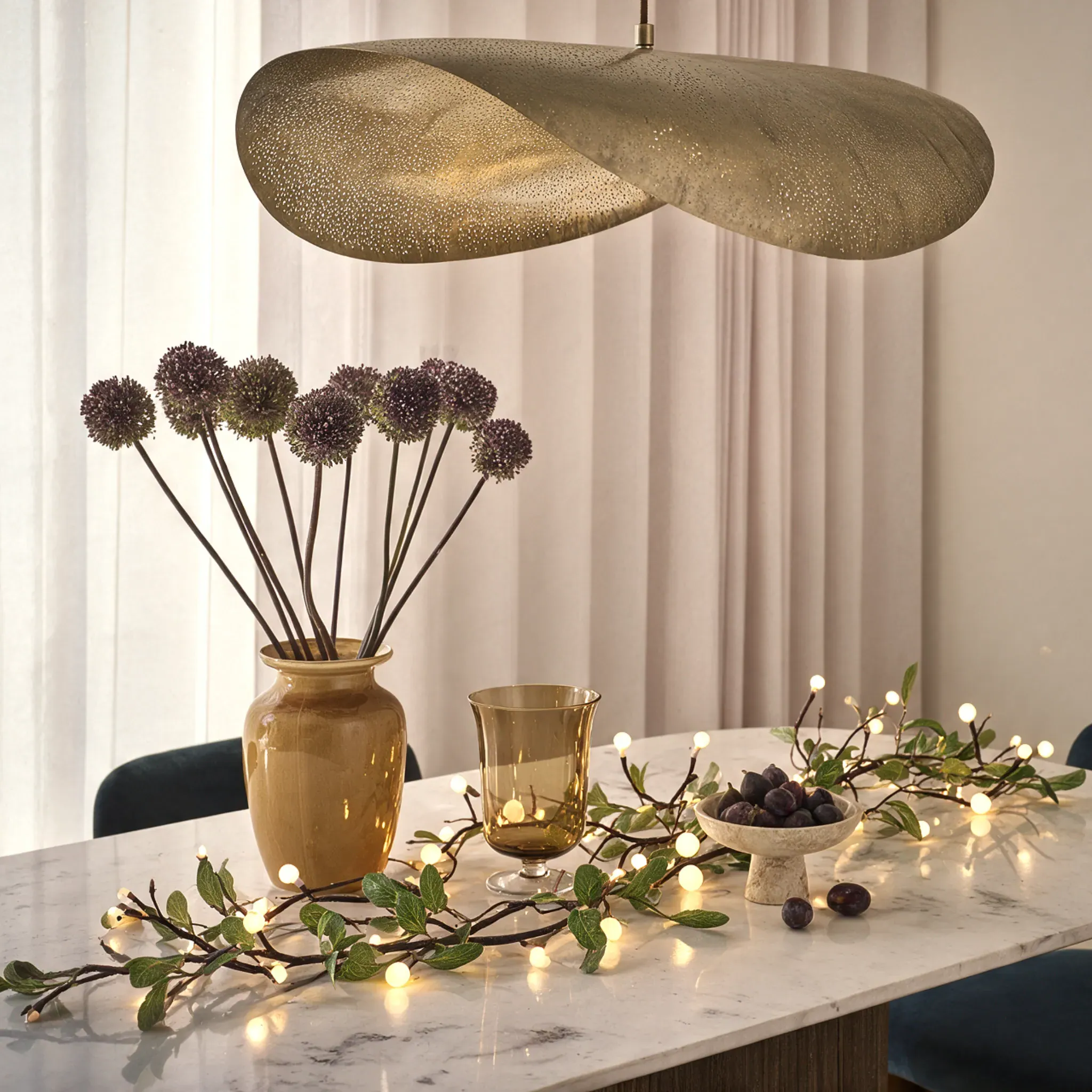 Berry & Mistletoe Branch Garland 1.8m - Brown, Artificial by Atkin and Thyme