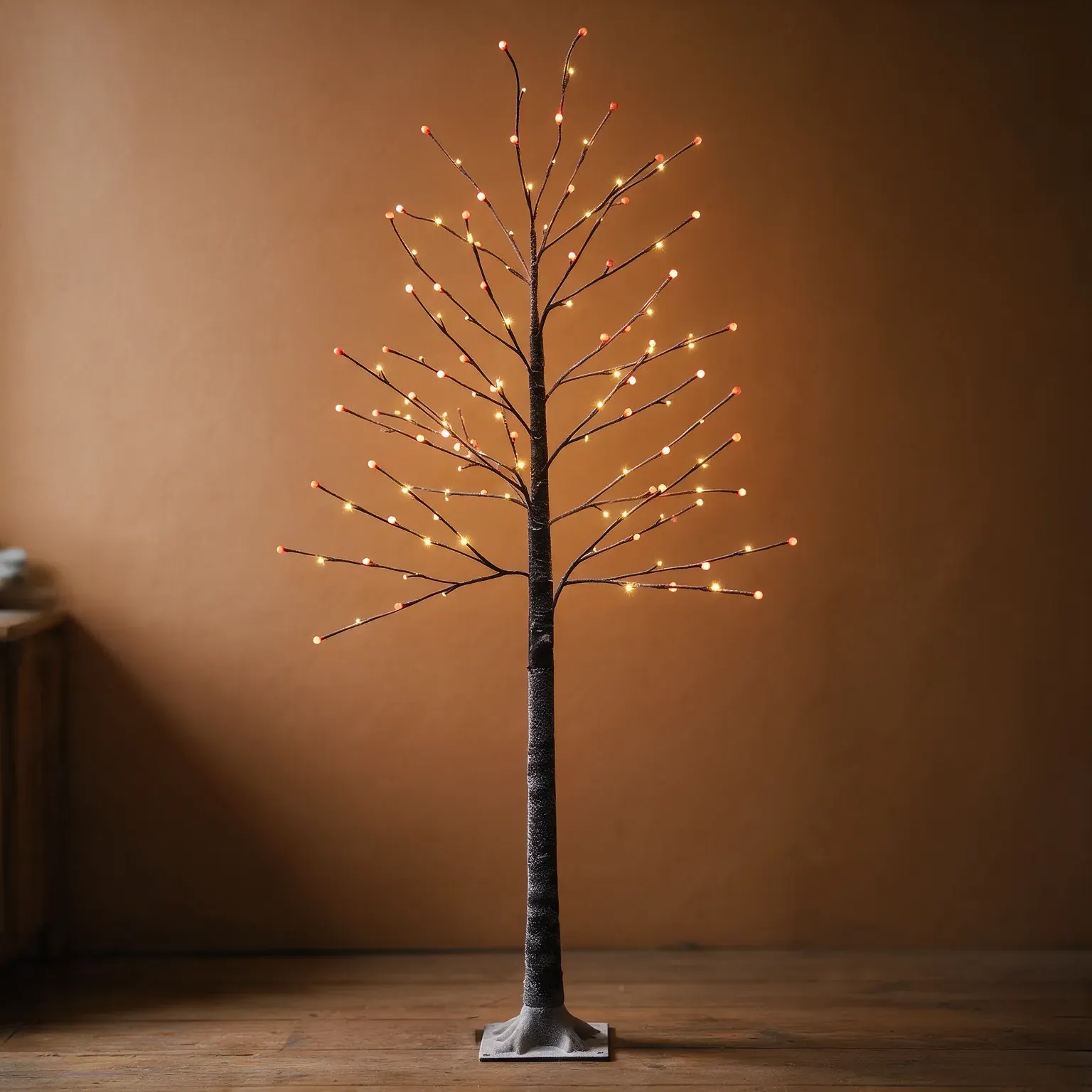 Noma Frosted Red Berry Twig Tree with LED Lights - Brown by Atkin and Thyme