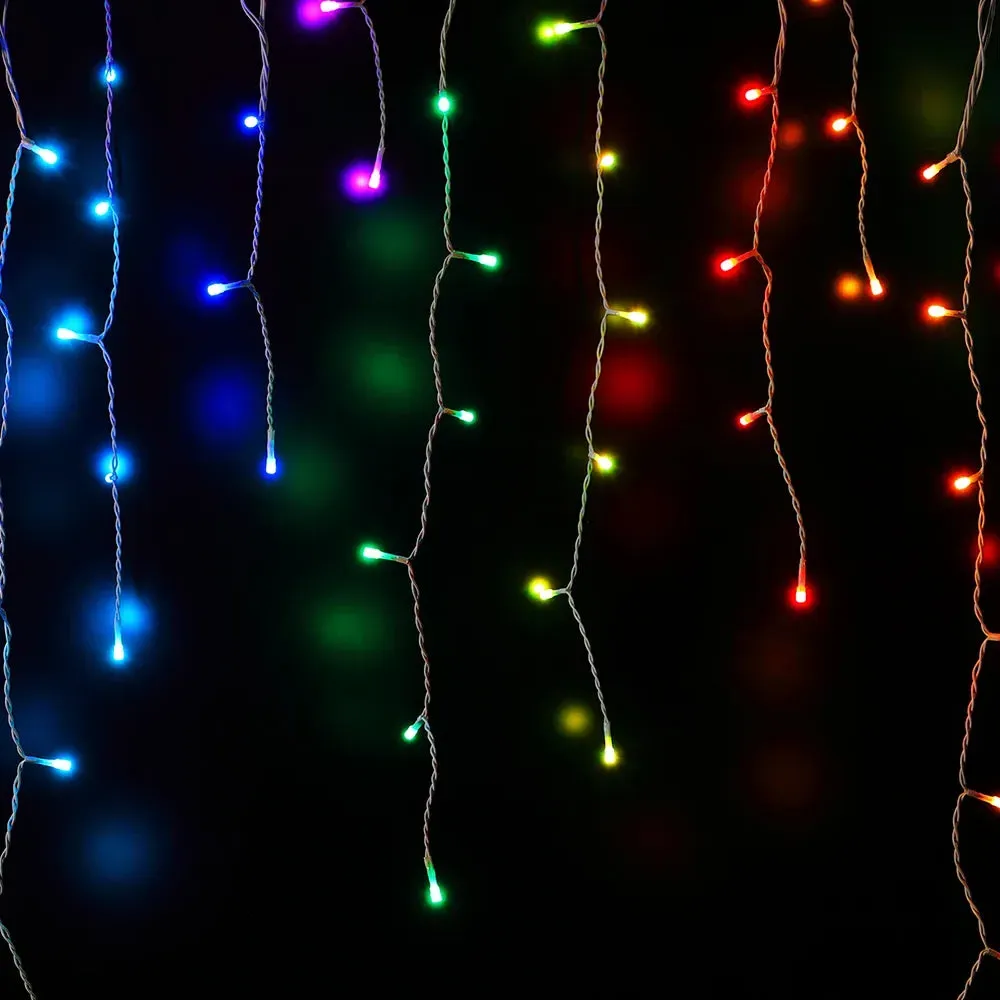 Spectrum 7m Remote Control Icicle Lights - White Cable by Atkin and Thyme