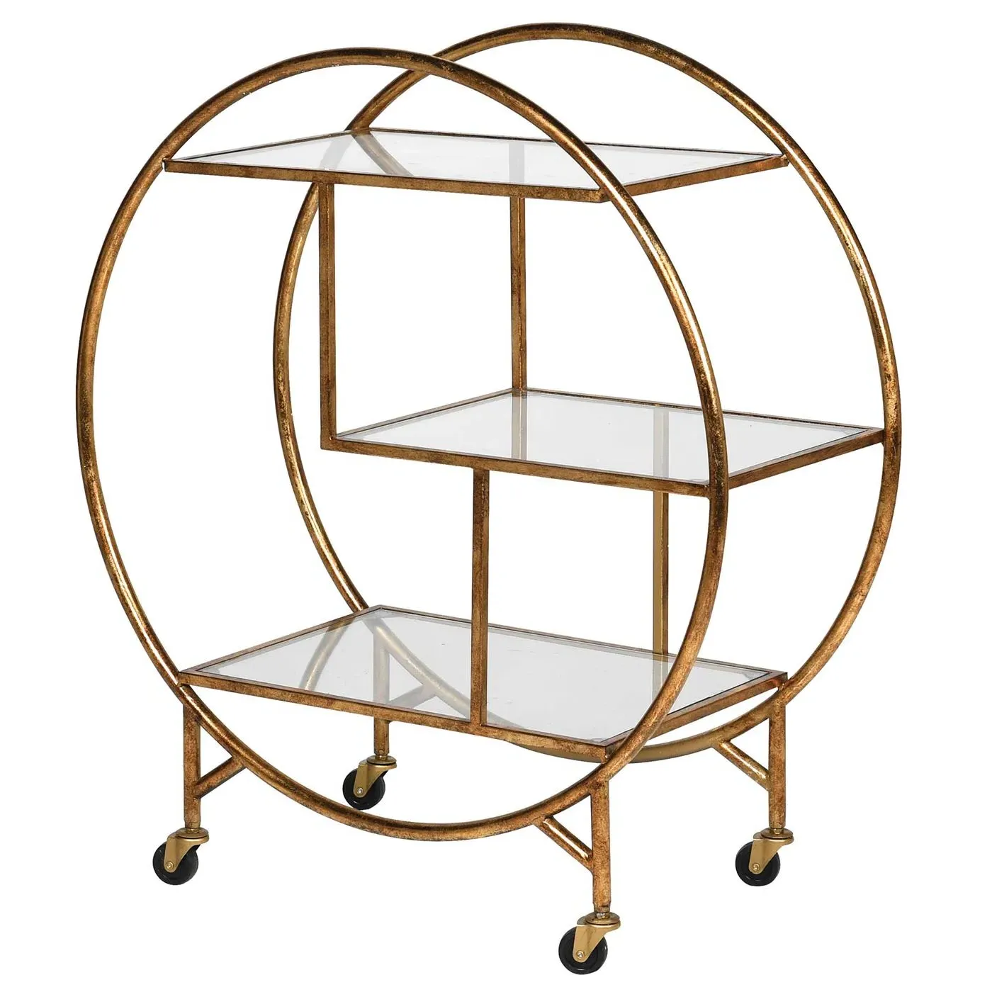 3 Tier Trolley - Gold, Glass image