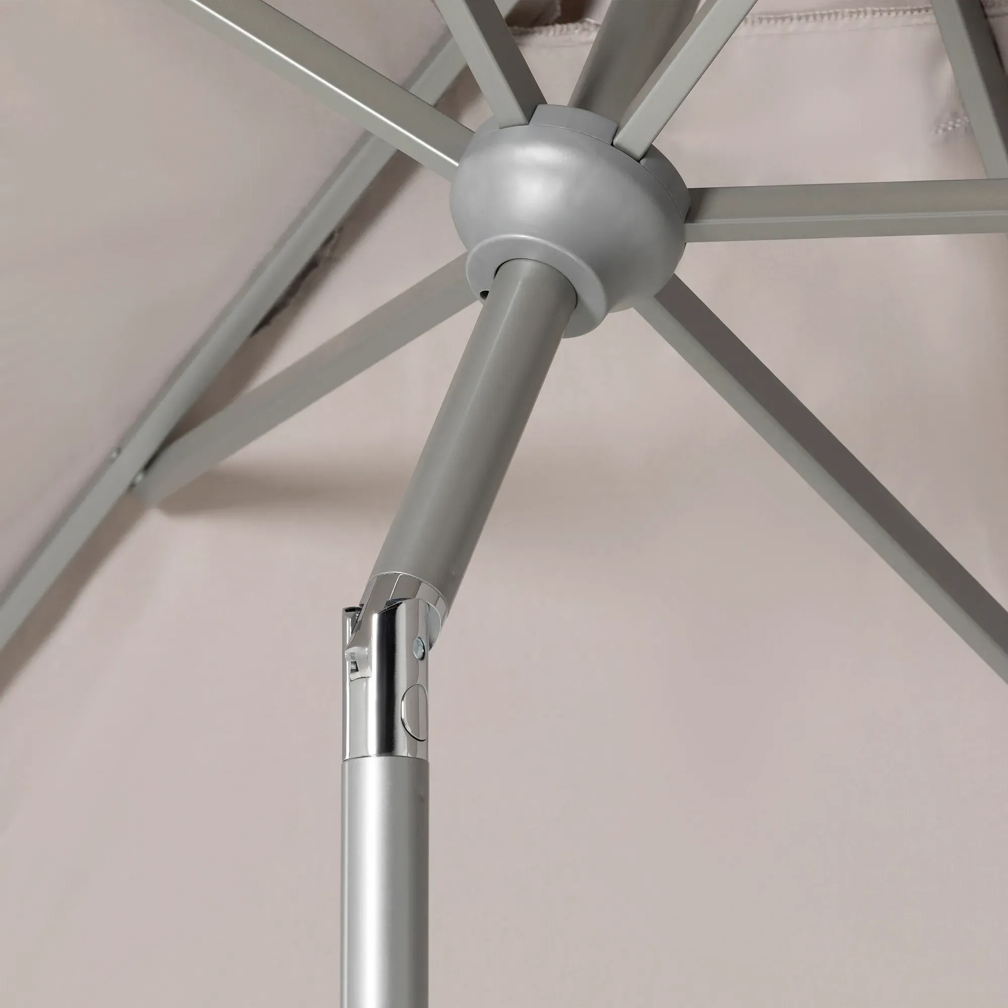 3x2M Rectangular Parasol with Base - Grey, Aluminium