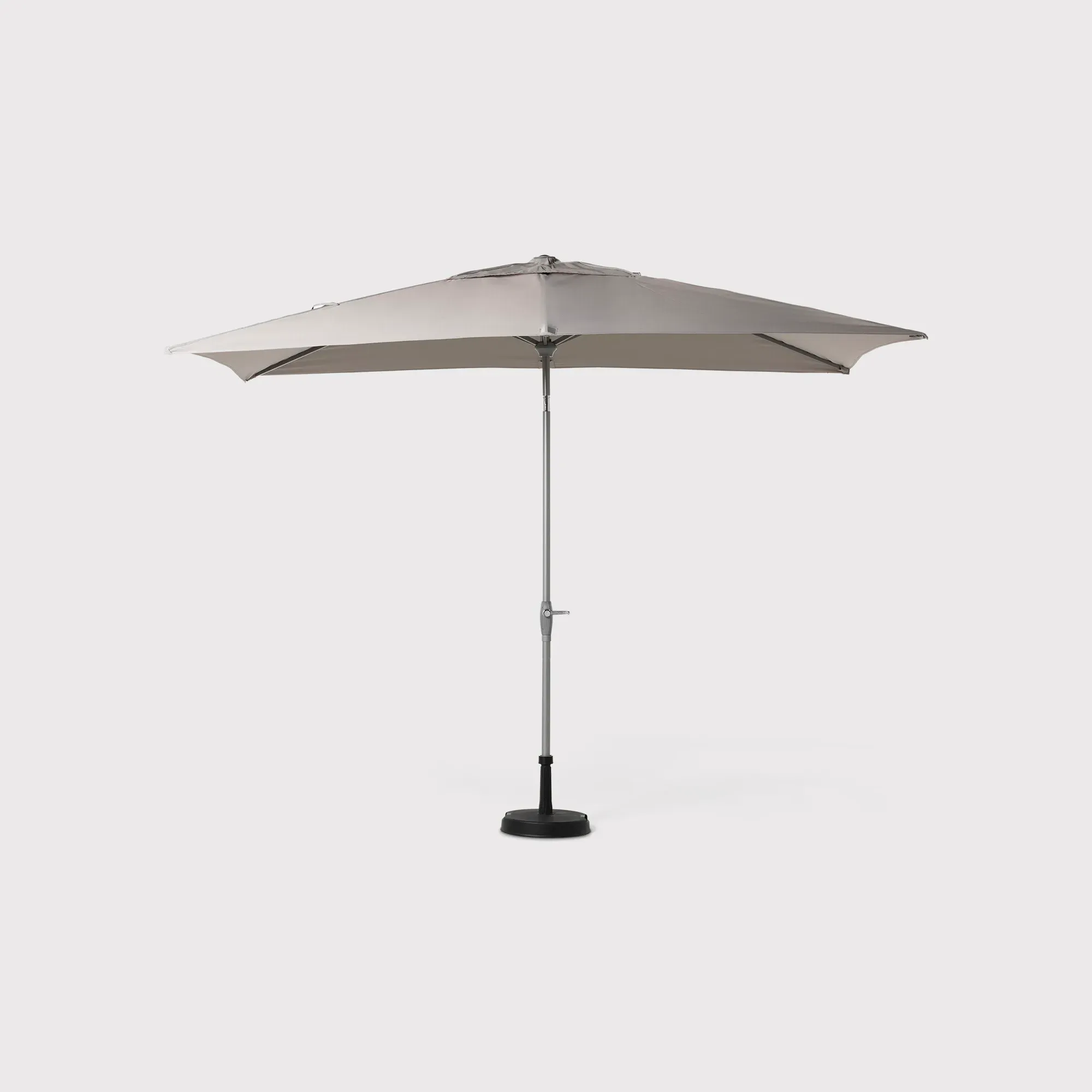 3x2M Rectangular Parasol with Base - Grey, Aluminium image
