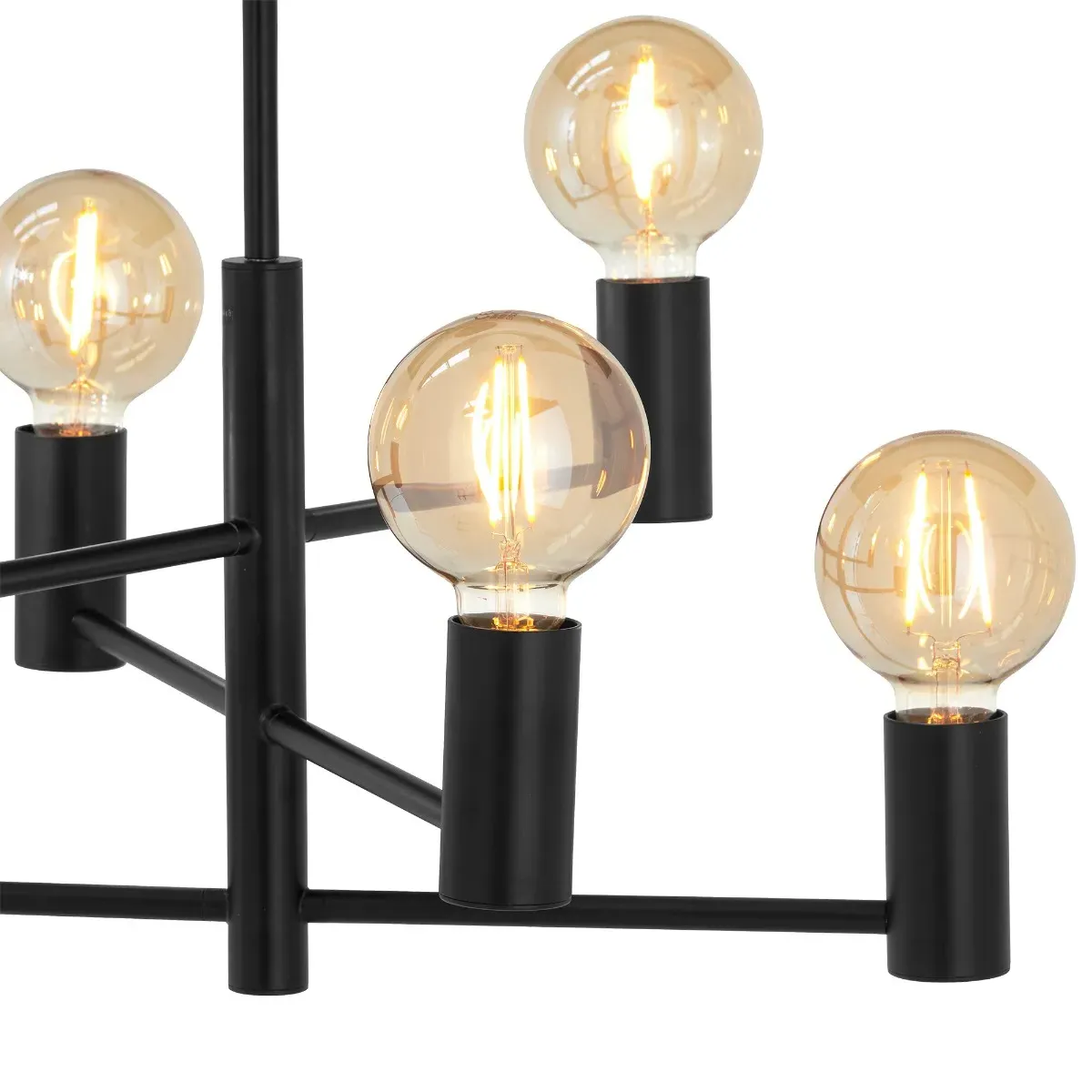 6 Bulb Pendant Light - Black, Metal