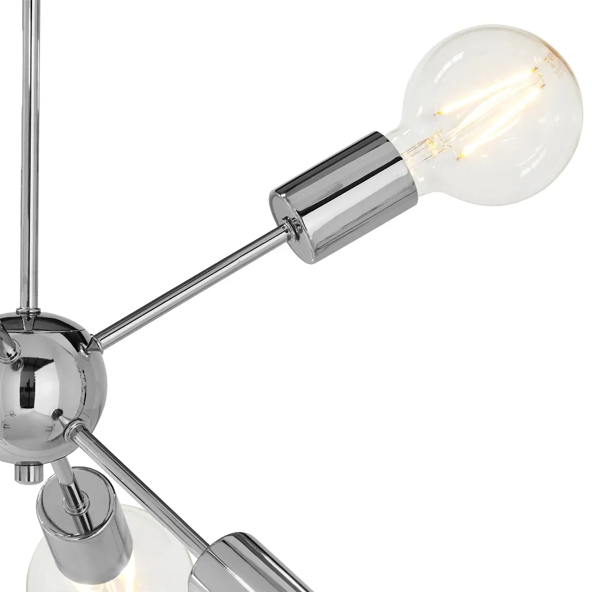 6 Bulb Pendant Light - Chrome, Metal