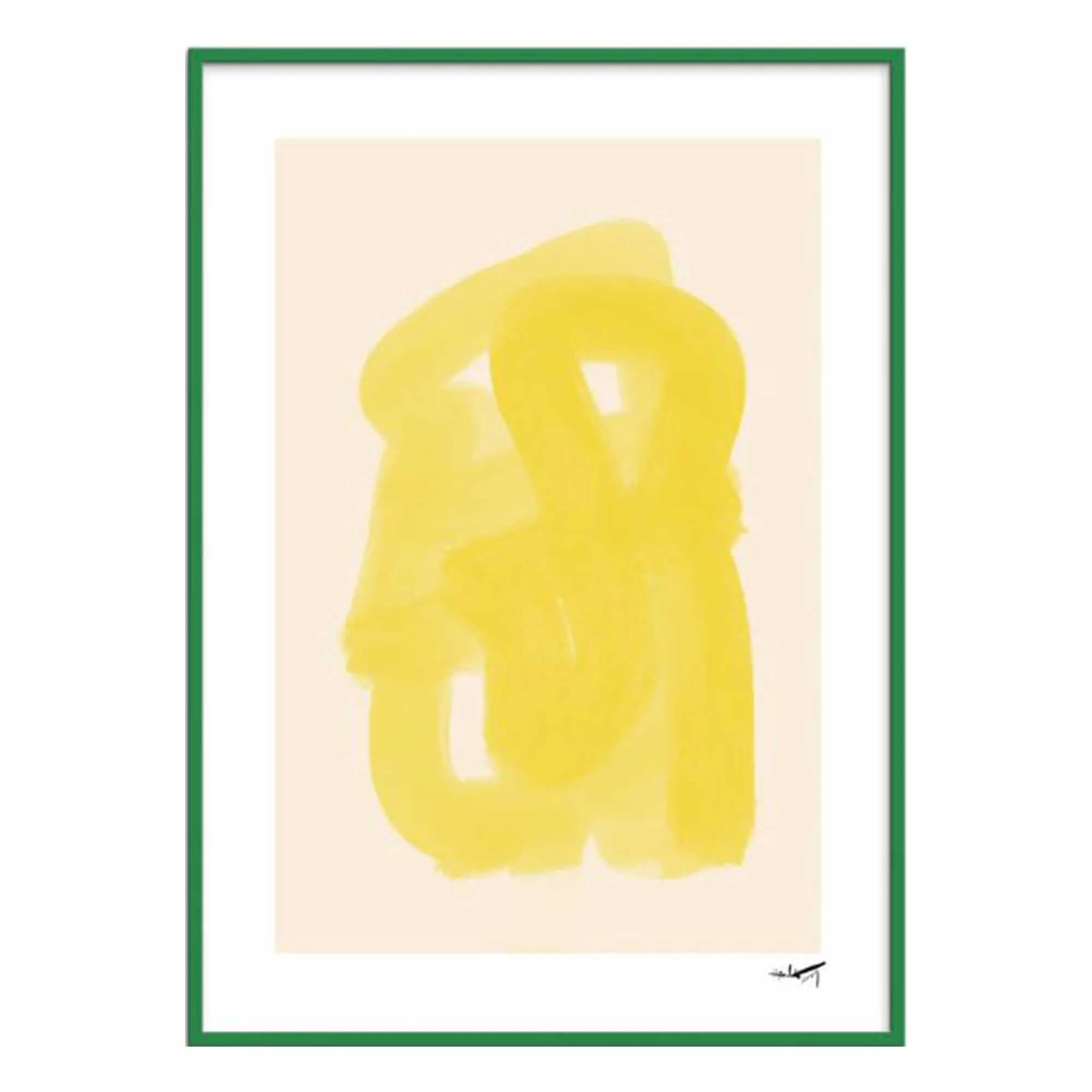 Abstract Citrus Square Framed Print - Wood, Glass product