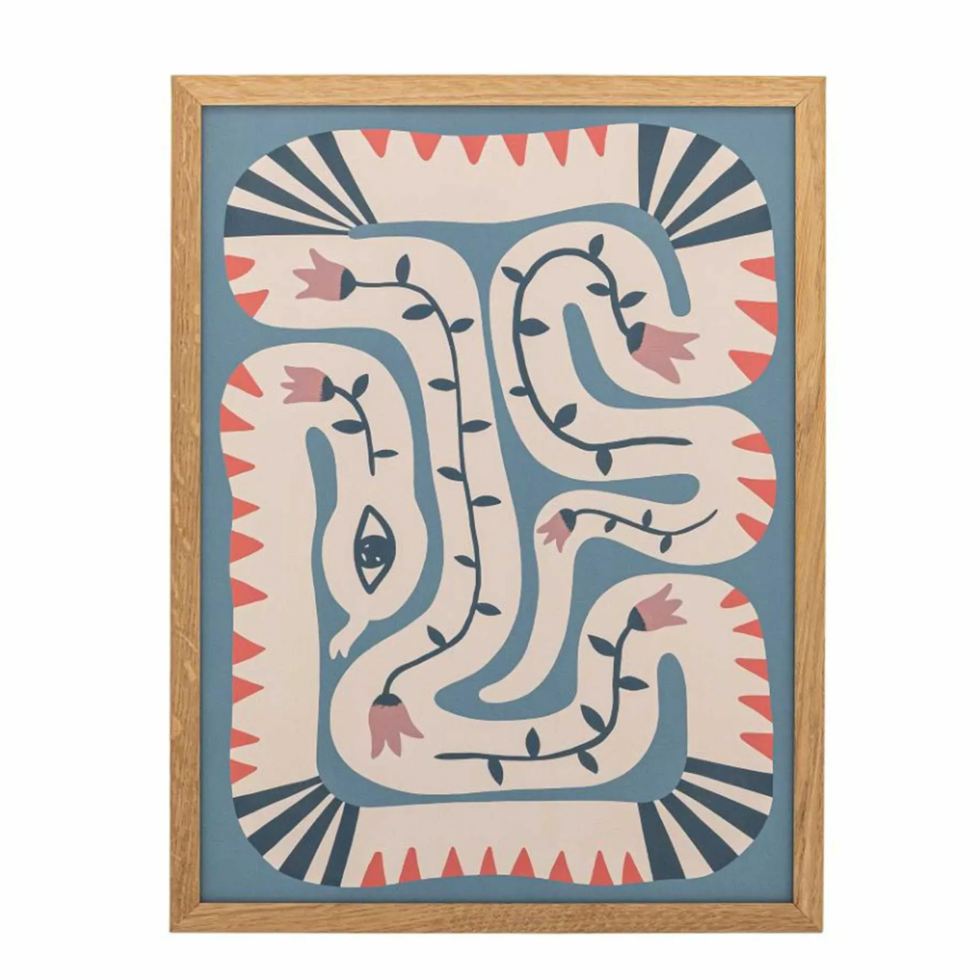Abstract Figure Framed Print - Oak, Glass product