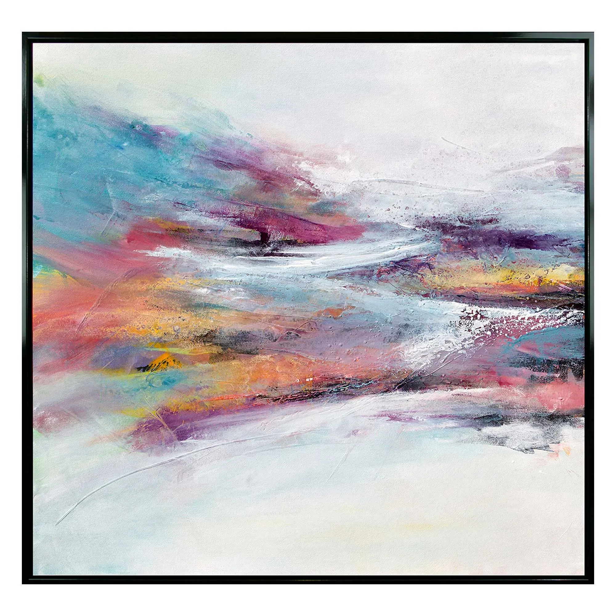 Abstract Fusion Square Framed Canvas Print