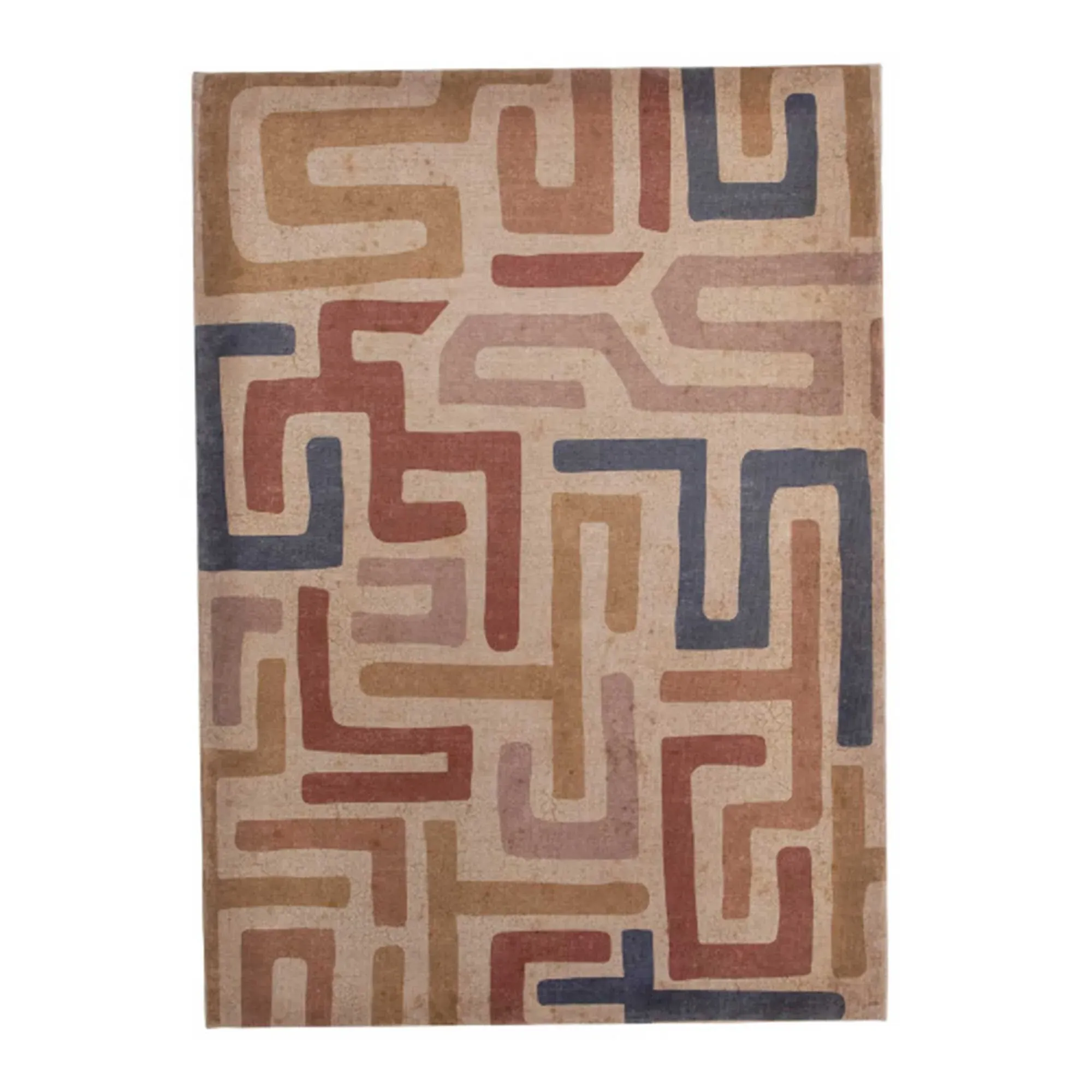 Abstract Maze Square Canvas Print - Linen, Fir Wood image