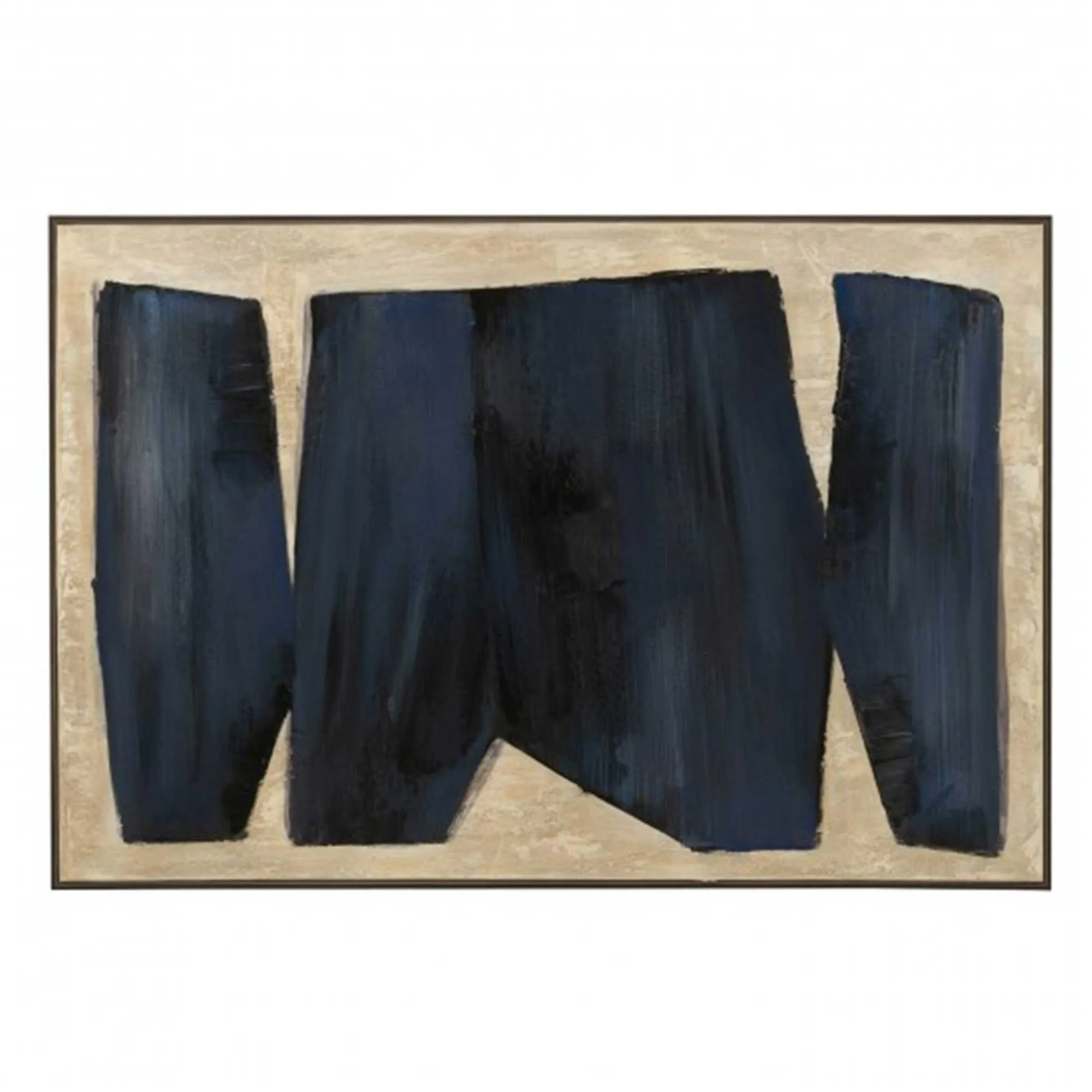 Abstract Textured Square Canvas Print - Black