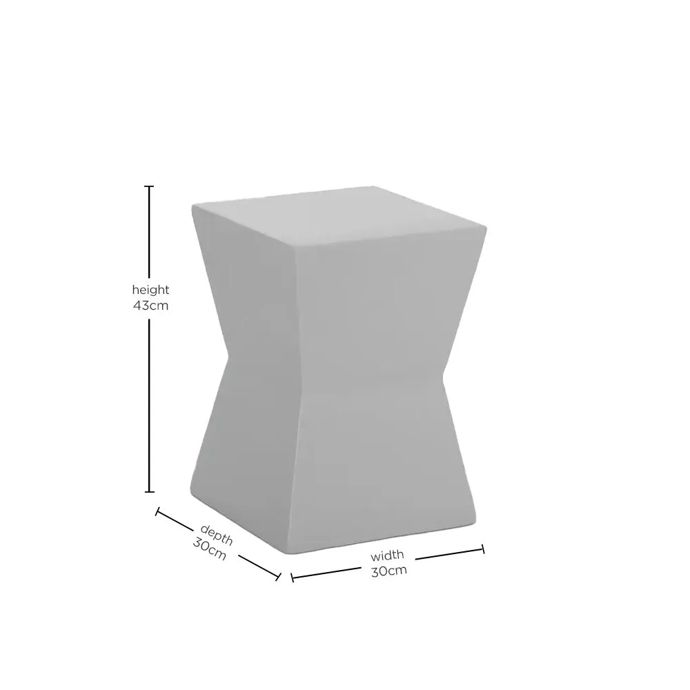 Acer Square Garden Stool - Grey, Fiberglass