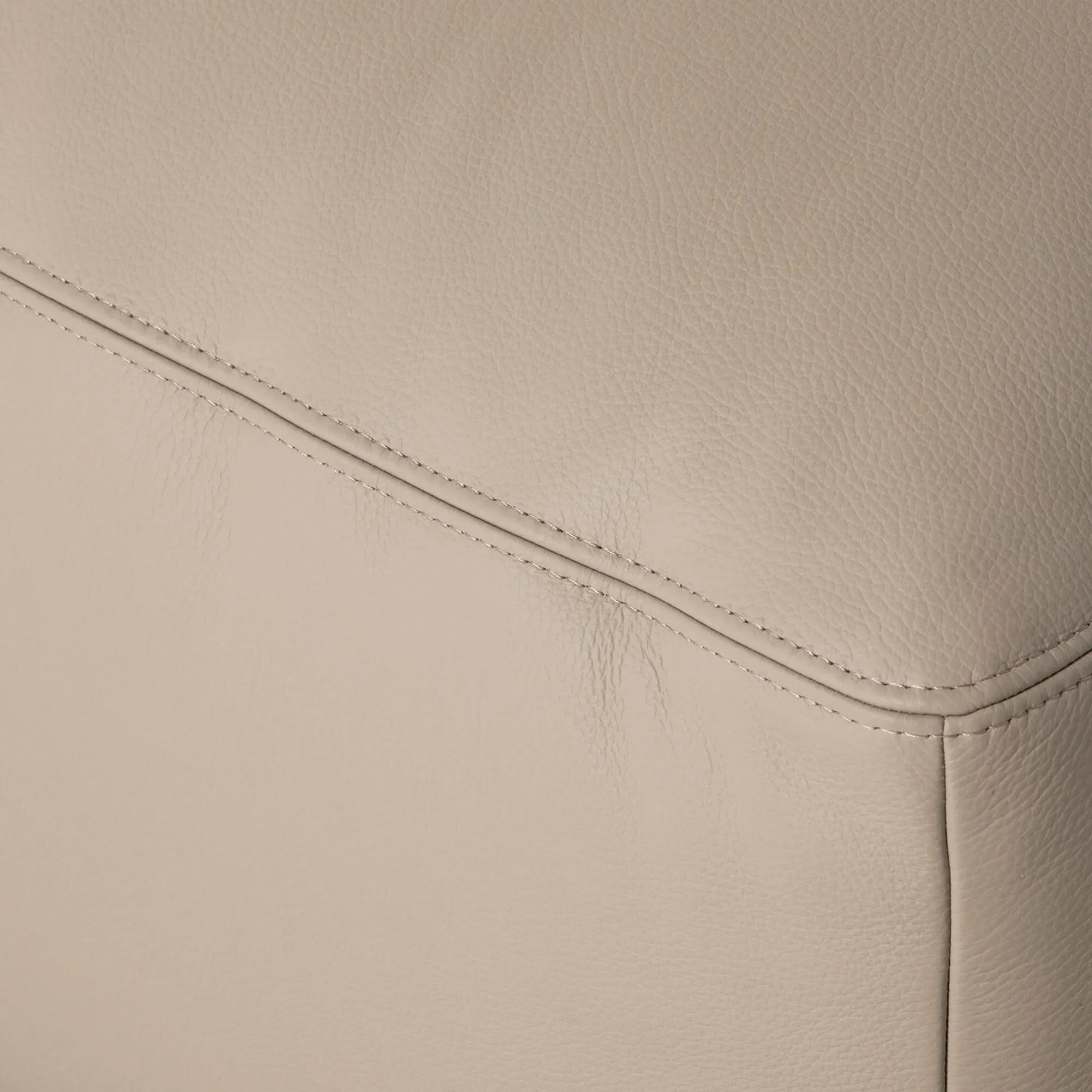 Adessa Square Stool - Neutral, Leather